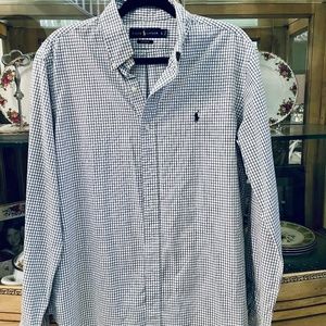 Mens blue checker Ralph Lauren shirt